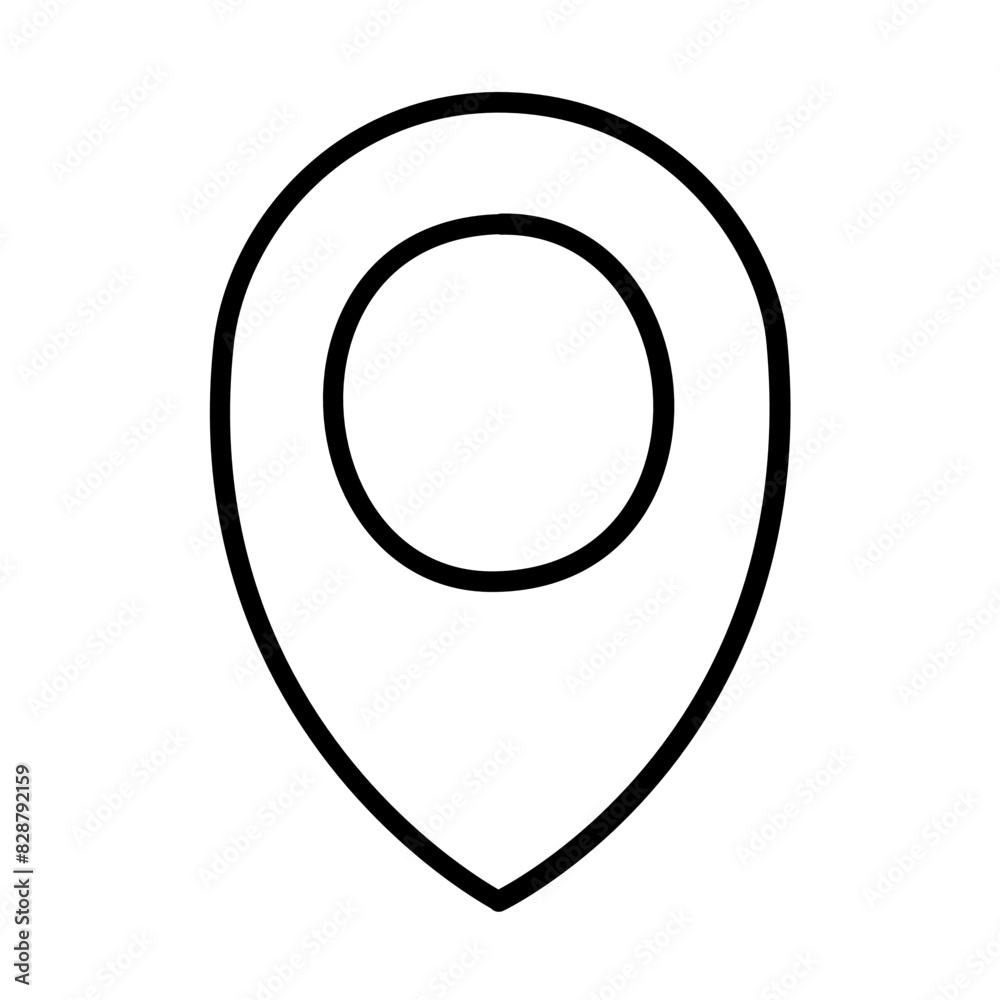Pin location and navigation of doodle icon Pin location and navigation of doodle icon