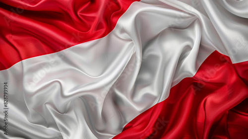Silk fabric background waving red white Austria flag colors, Austrian symbol national pride, national culture