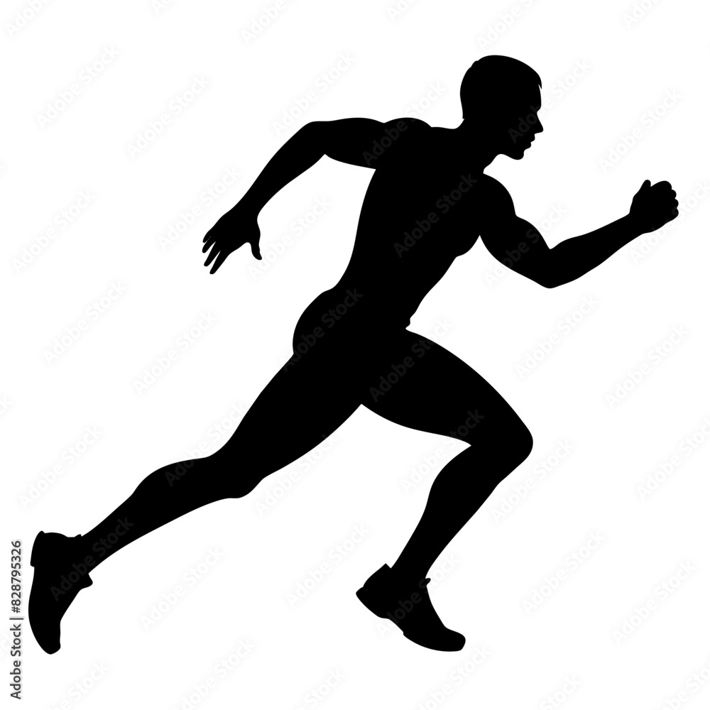 silhouette of a man running