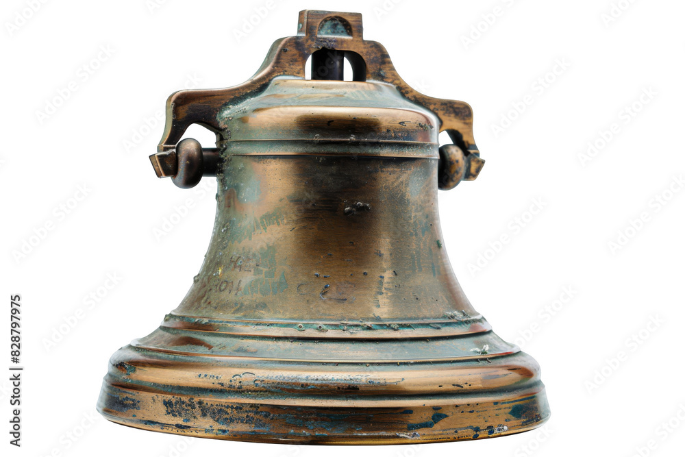 School bell, isolated on solid white background, PNG di-cut style, realistic photo style, object as model School bell, isolated on solid white background, PNG di-cut style, realistic photo style, object as model