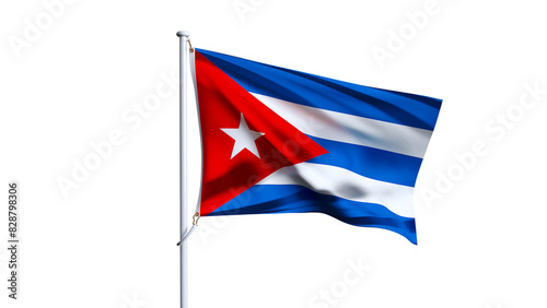 Canvas Print Waving flag of cuba isolated on transparent background.