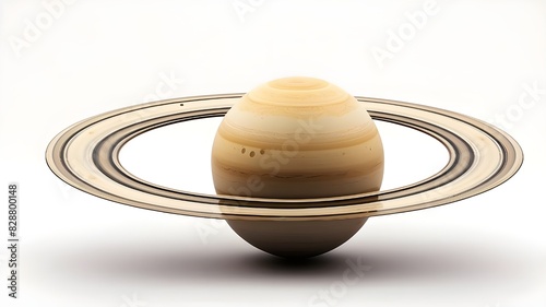 Planet Saturn isolated on white background photo