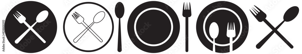 spoon and fork icon set illustration. spoon, fork and knife icon vector. restaurant sign and symbol spoon and fork icon set illustration. spoon, fork and knife icon vector. restaurant sign and symbol