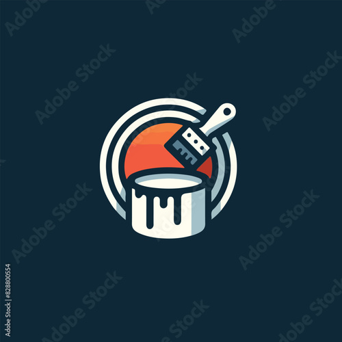 painting logo, house painting logo, painting service logo, paint brush logo
