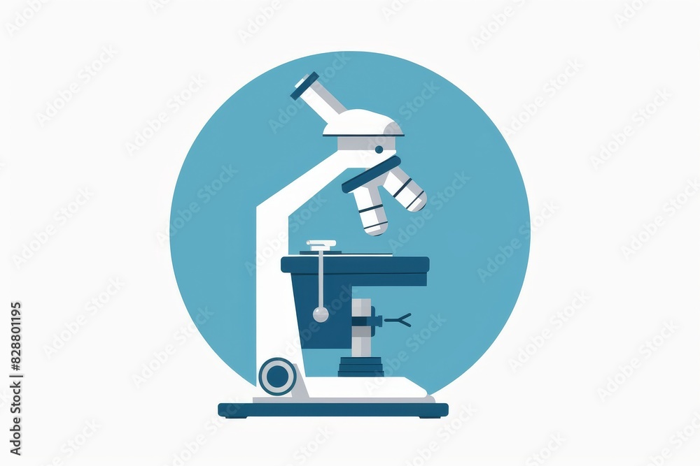 Minimalist blue icon of a microscope, symbolizing clarity and precision in scientific research Minimalist blue icon of a microscope, symbolizing clarity and precision in scientific research