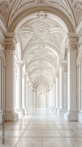 Magnificent Indoor Corridor with Architectural Detail © Adobe Contributor