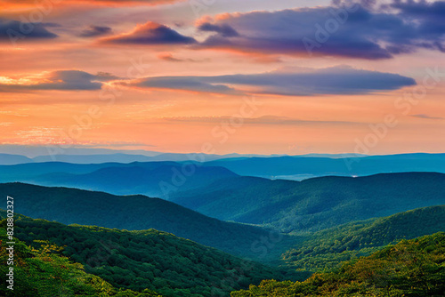 sunset over the mountains