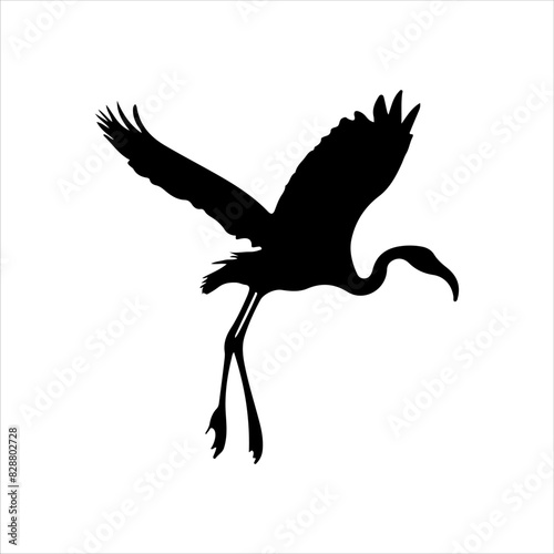 Flamingo flying silhouette isolated on white background. Flamingo icon vector illustration design.