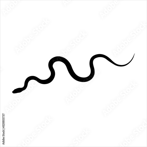 Red snake silhouette isolated on white background. Snake icon vector illustration design.