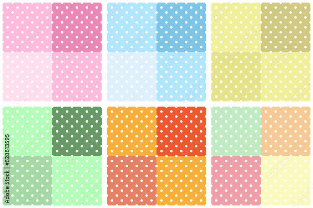 Simply Seamless polka dots scottish background pattern textile design for wallpaper, texture, printing, clothing. Vector collection set. Simply Seamless polka dots scottish background pattern textile design for wallpaper, texture, printing, clothing. Vector collection set.