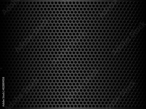 Black metal texture steel background. Perforated metal sheet.