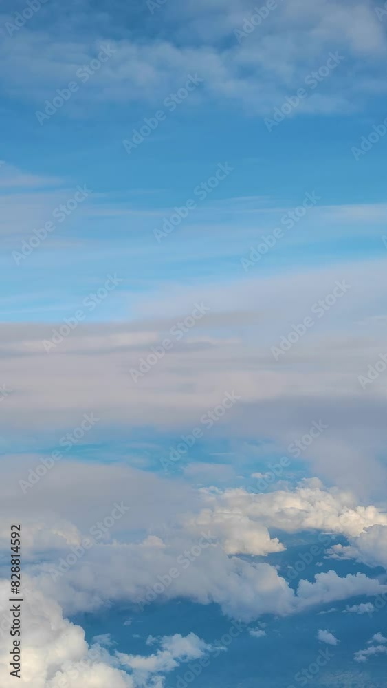 Blue Sky and White Clouds seen from airplane in Thailand - On the way from Nan to Bangkok - Blue Nature Footage Blue Sky and White Clouds seen from airplane in Thailand - On the way from Nan to Bangkok - Blue Nature Footage
