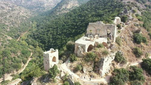 The ruins of Tirat Monfur are located on a high hill in the Upper Galilee in the north, Israel photo