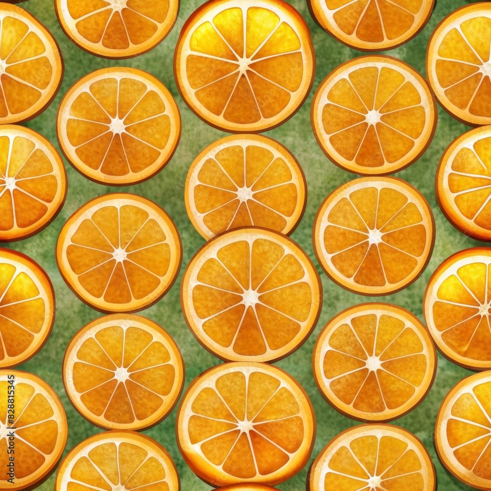 Orange slice in seamless pattern Orange slice in seamless pattern