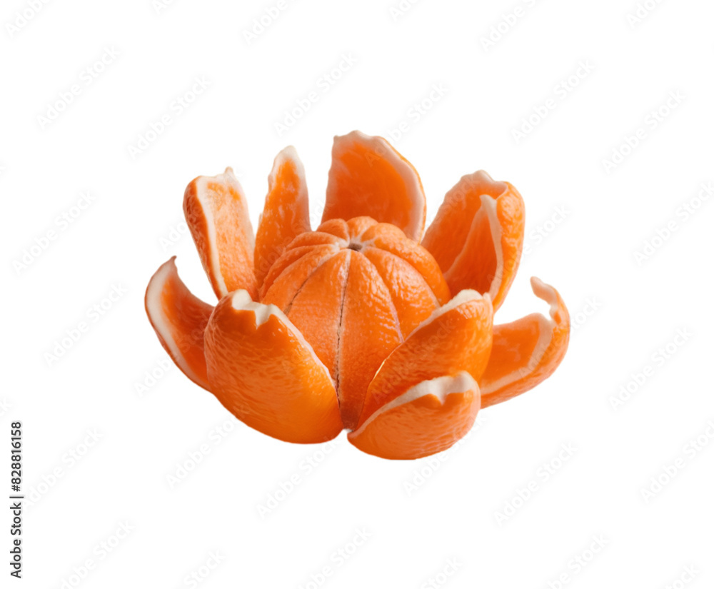 Peeled tangerine or mandarin fruit isolated and Fresh Grapefruit surface whole or sliced on transparent background Ai generative. Peeled tangerine or mandarin fruit isolated and Fresh Grapefruit surface whole or sliced on transparent background Ai generative.