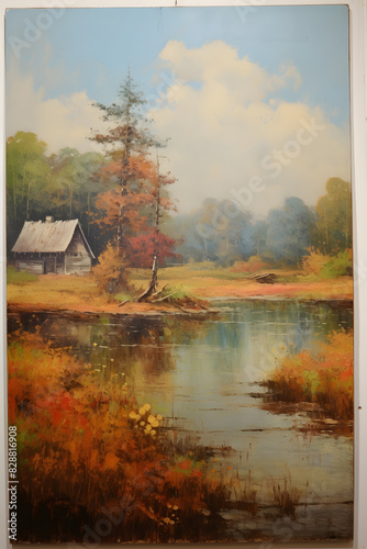 vintage style oil painting imressionism, vintage style impresionism photo