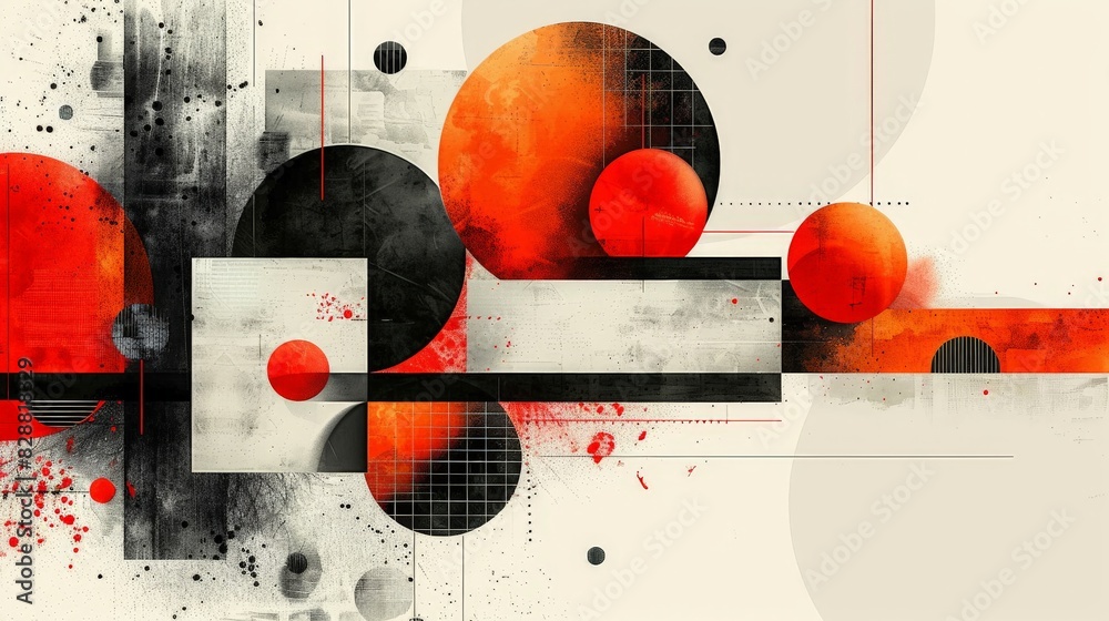 Obraz premium Develop geometric shapes into minimalist patterns with digital illustration techniques. Focus on the repetition and variation of basic forms to create elegant and sophisticated visuals that are both