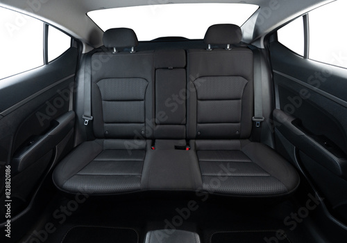 Empty clean dark cloth car seats © PixieMe