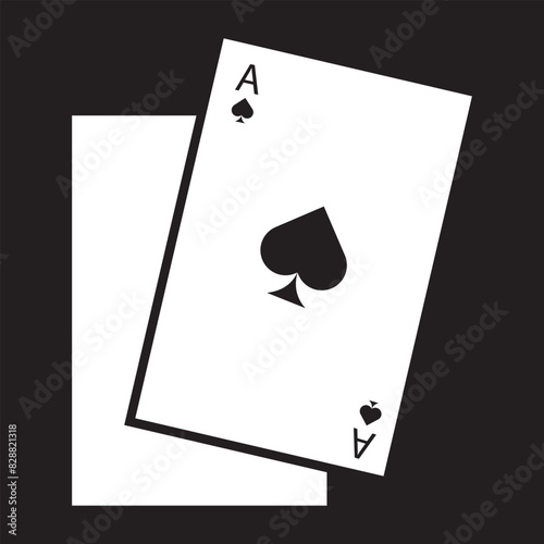 Set of vector playing card suit icon on a black background. vector illustration. 