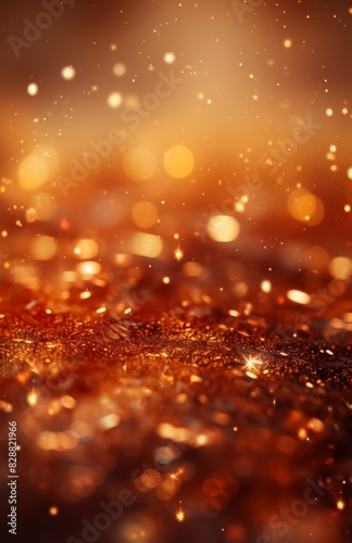 Golden and Brown Glittery Confetti Close-Up Composition