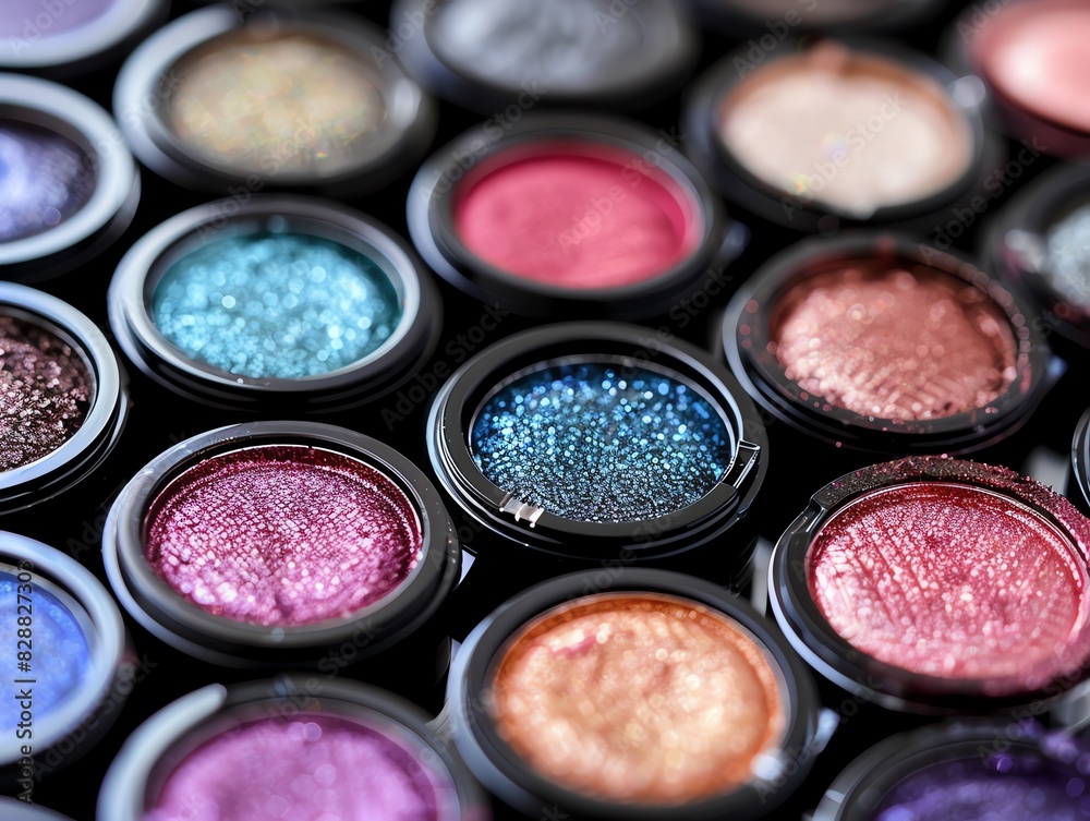 A set of eyeshadow singles with vibrant shades A set of eyeshadow singles with vibrant shades