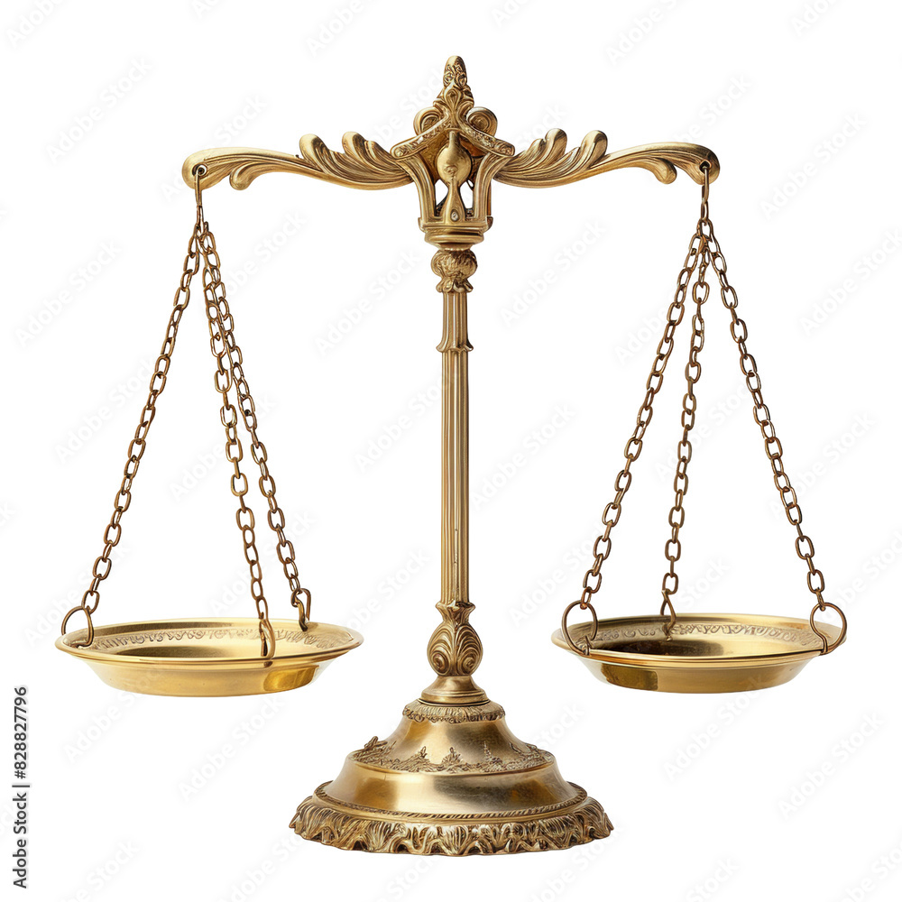 Antique brass scale with ornamental details Antique brass scale with ornamental details