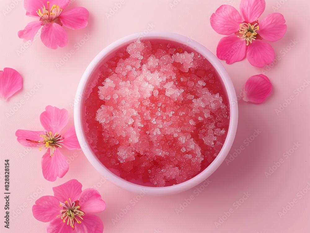 An elegant lip scrub with a sugar texture An elegant lip scrub with a sugar texture