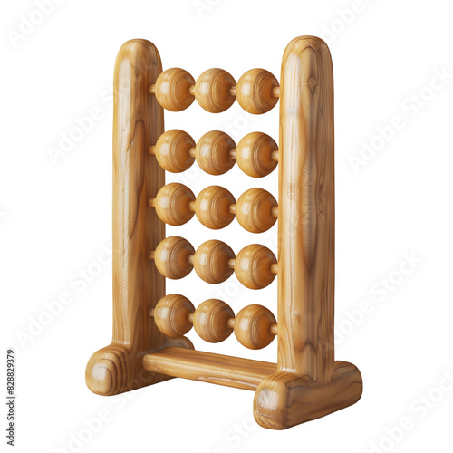 Wooden abacus, traditional counting tool, used for arithmetic calculations, educational and vintage