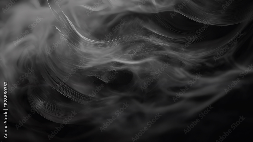 Fototapeta premium Black Background with Ash Smoke. Dark Background Screen Backdrop for any kind of graphic work. black background into a dynamic and visually stimulating piece