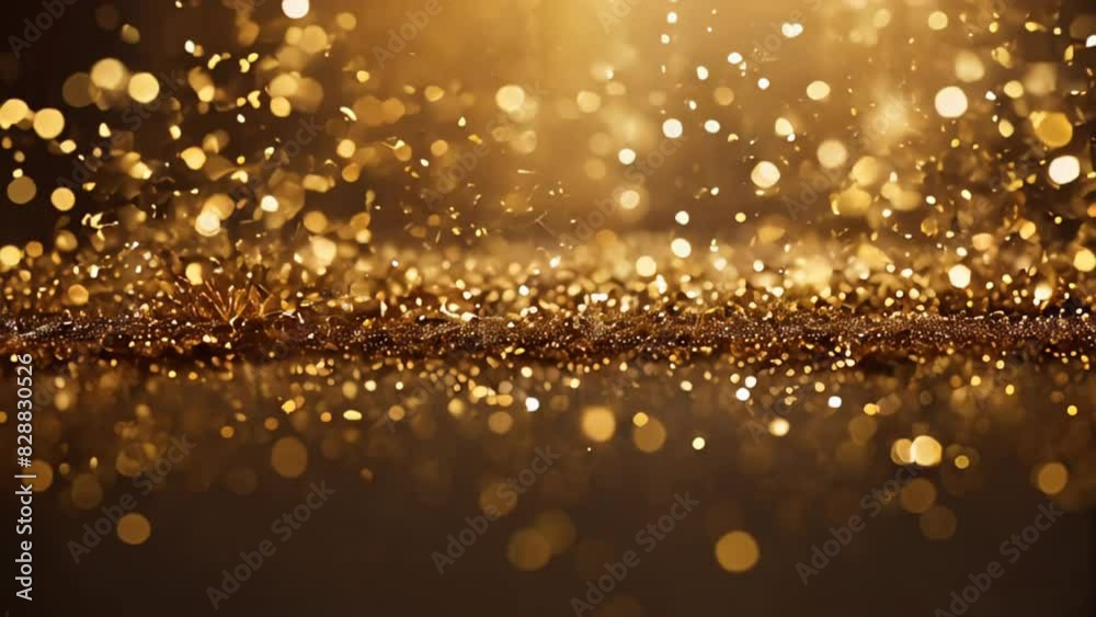 Rain of falling golden pieces, glitter, blur, depth of field. Rain of falling golden pieces, glitter, blur, depth of field.