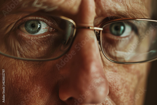 A man with glasses is looking at the camera with a frown on his face