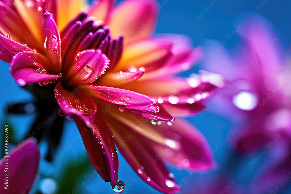 Fototapeta premium Generative AI The beauty of floral close-up, Beautiful view of sparkling blooming flowers close-up, the beautiful flowers close-up, The beauty of flowers blooming flowers in close view, closeup floral