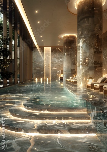 Luxury hotel swimming pool