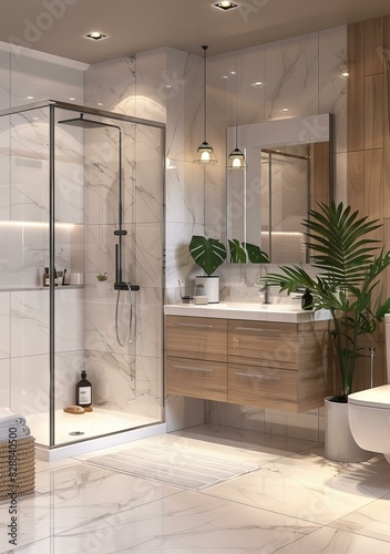 Luxurious Bathroom with Designer Tub and Vanity