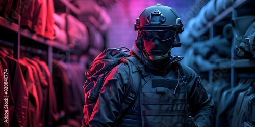 Stealthy urban tech gear for undetectable infiltration and espionage missions. Concept Urban Tech Gear, Undetectable Infiltration, Espionage Missions photo
