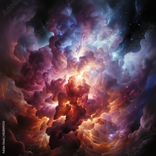 Cosmic Cloudscape: A Colorful Abstract Universe