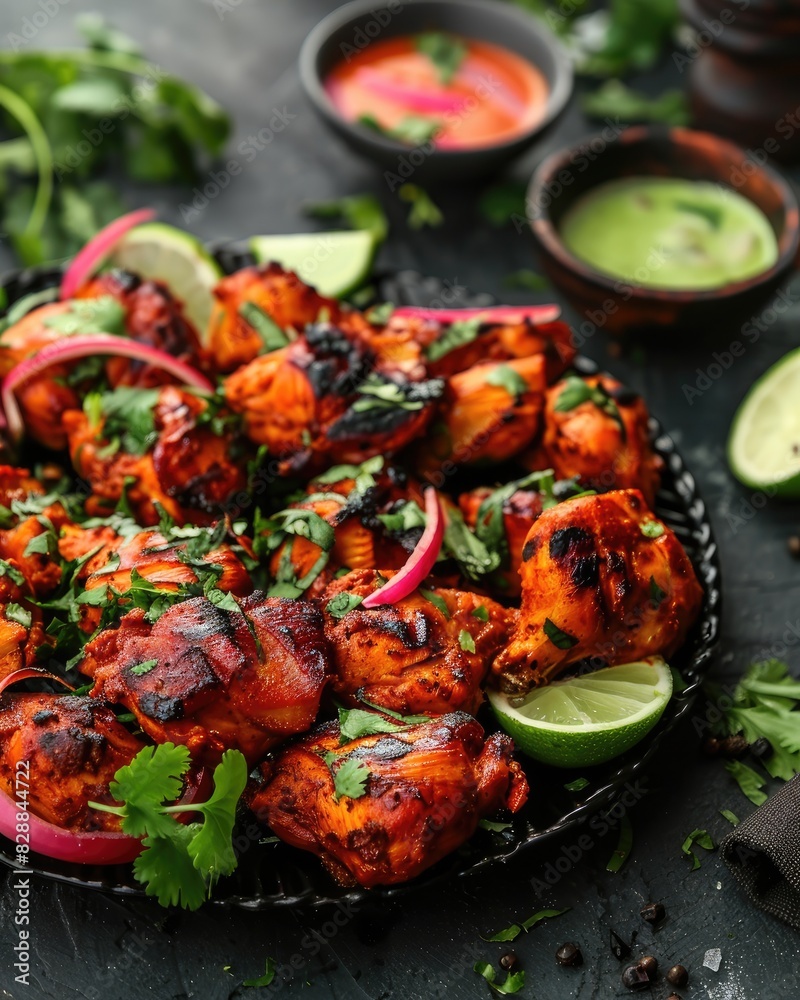 Delicious Grilled Tandoori Chicken with Herbs Delicious Grilled Tandoori Chicken with Herbs