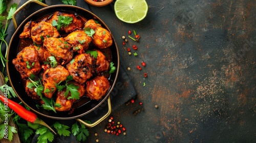 Delicious Grilled Tandoori Chicken with Herbs photo