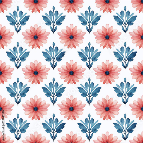 Seamless Floral Pattern in Watercolor