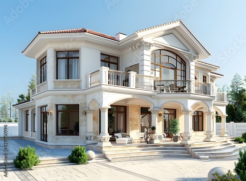 A luxurious house with a beautiful exterior