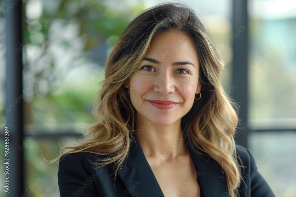 Portrait of happy business woman looking confident Portrait of happy business woman looking confident