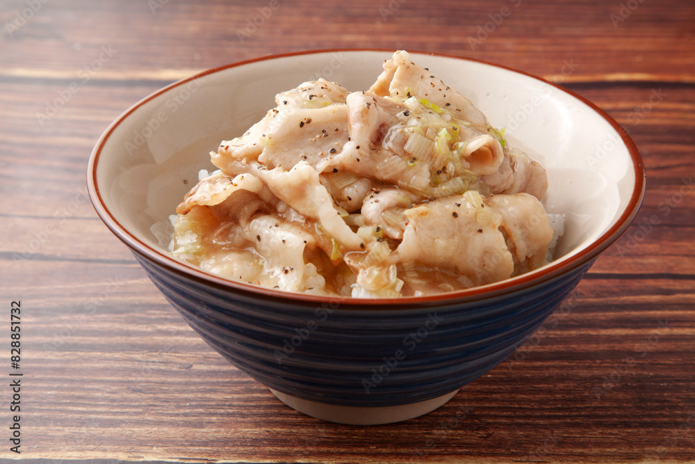 豚バラネギ塩丼 豚バラネギ塩丼