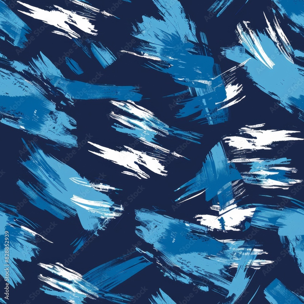 Obraz premium Abstract Blue and White Brushstroke Pattern Background