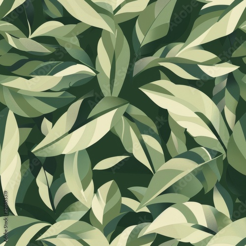 Wallpaper Mural Lush Green Foliage Pattern Background Illustration Torontodigital.ca