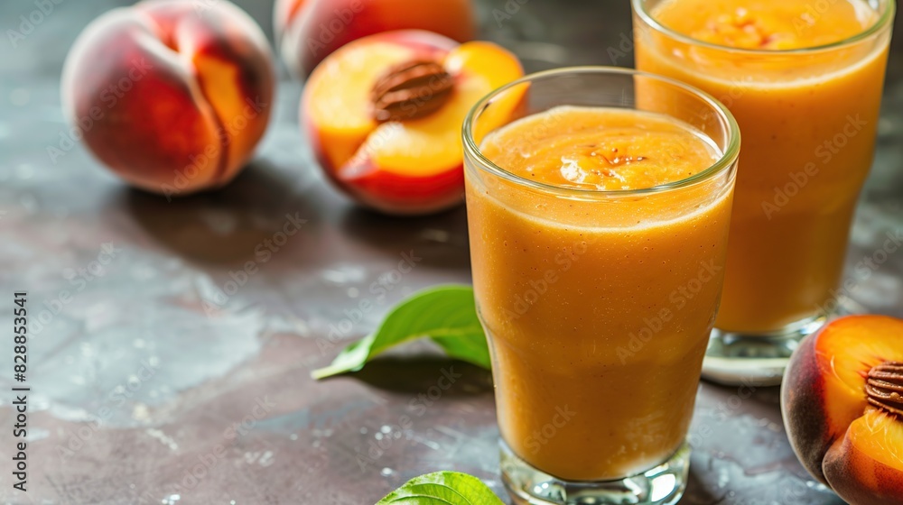 Smoothies from peaches. Useful tasty drink. Generative Ai Smoothies from peaches. Useful tasty drink. Generative Ai