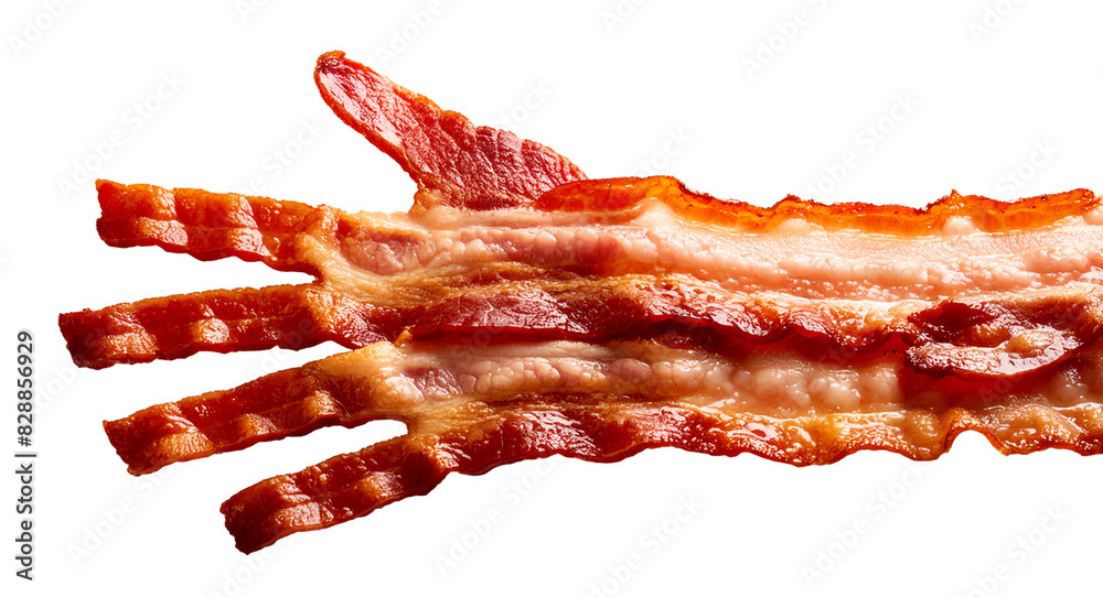 Graphic element hand made of bacon. Isolated on transparent background, png Graphic element hand made of bacon. Isolated on transparent background, png