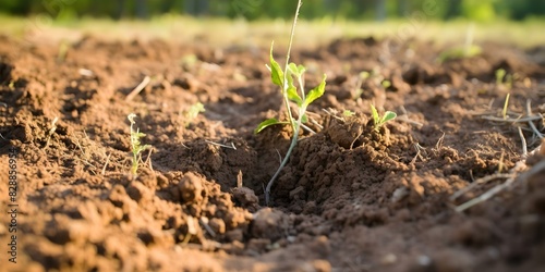 Macro Shot of Muddy Soil Section in a Farm Field. Concept Macro Photography, Muddy Soil, Farm Field, Close-up Shot, Nature Details