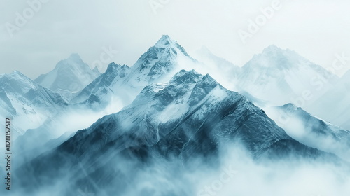 panorama landscape of the mountains in winter