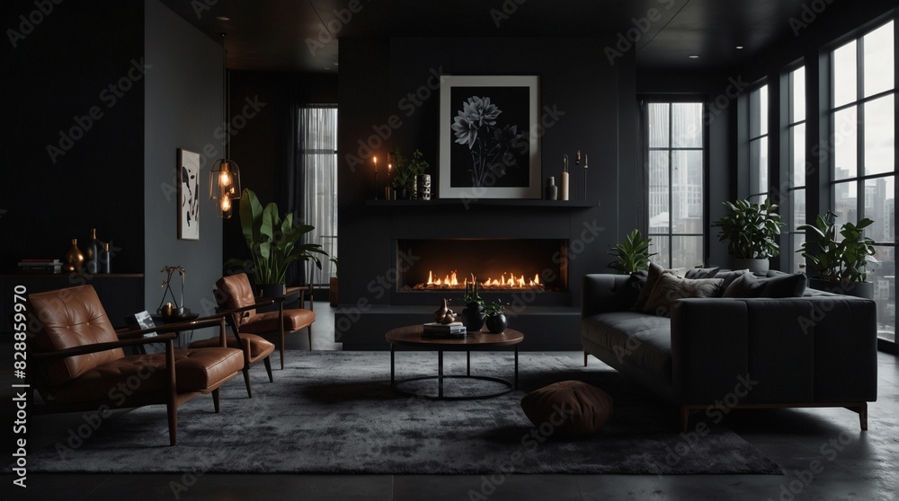 Urban Sanctuary, Delving into the Stylish Depths of a Modern Dark Home Interior