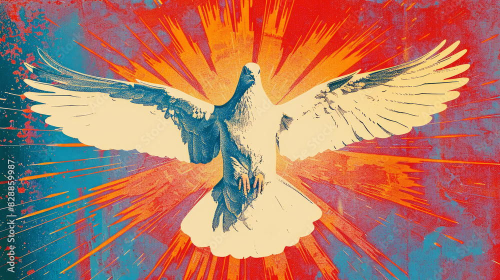 Fototapeta premium dove holy spirit christian symbolism illustration